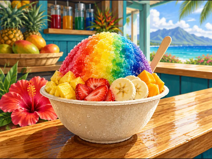 Illustrative Hawaiʻi scene for Ululani's Hawaiian Shave Ice