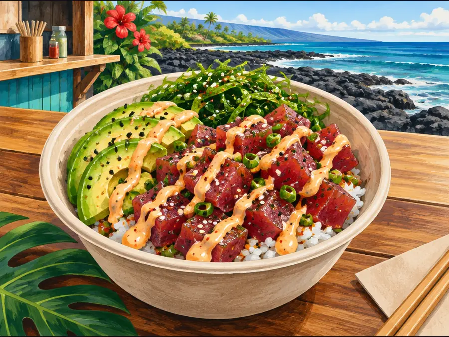 Illustrative Hawaiʻi scene for Umekes Kona