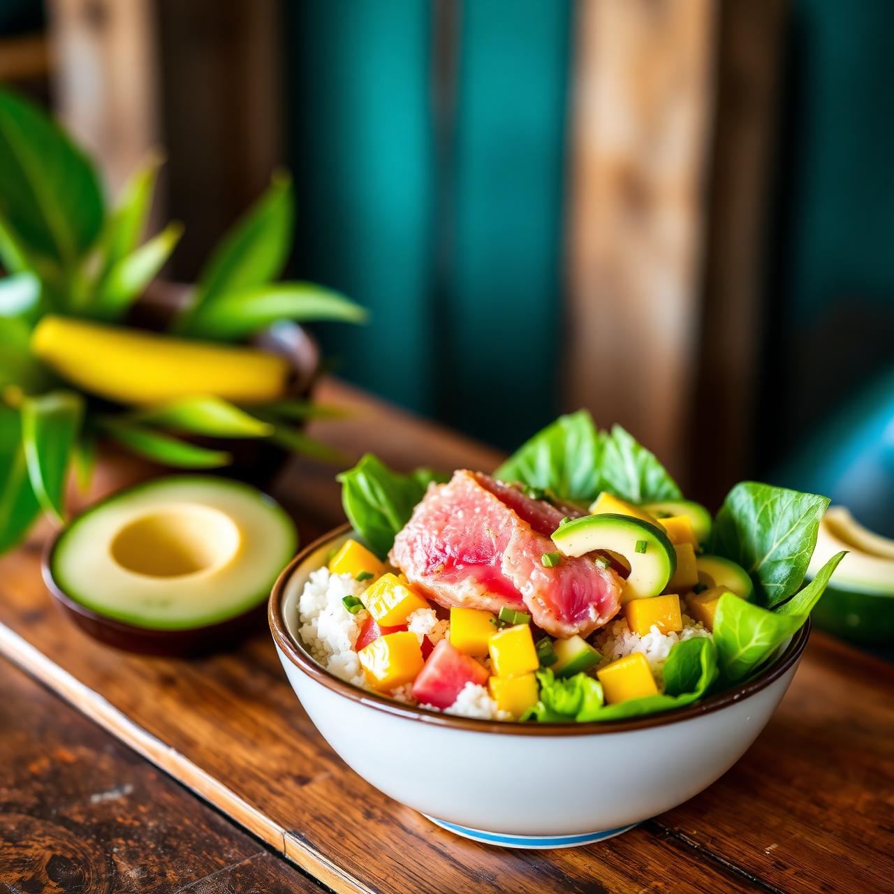 Local Hawaiian food shared at a family table