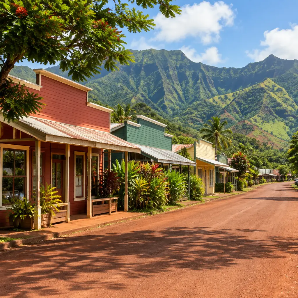 Illustrative Hawaiʻi scene for Waimea Town Kauaʻi